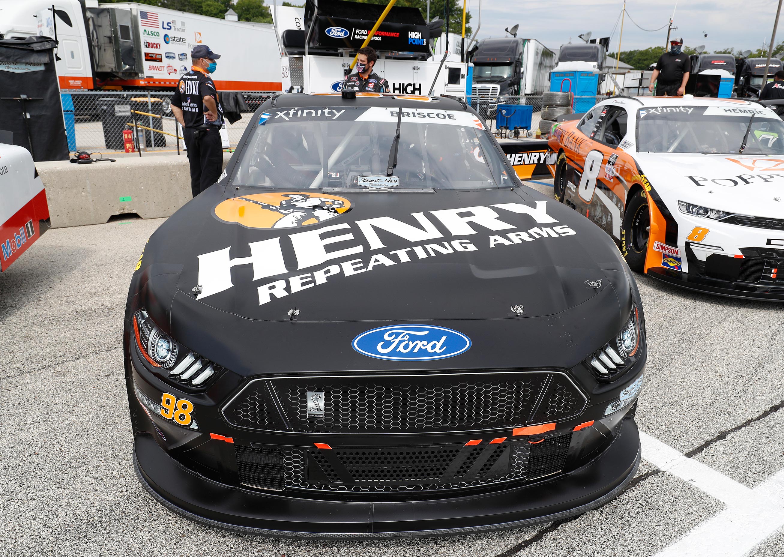 The Henry racecar in the pit