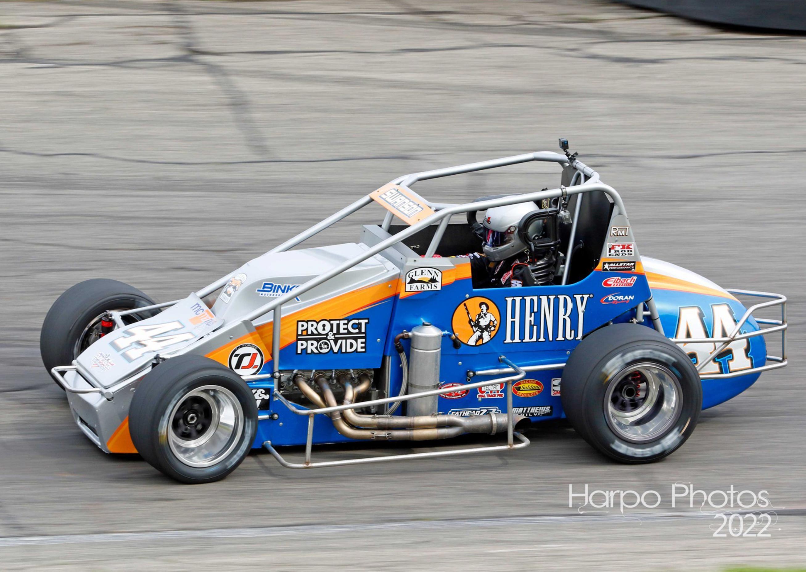 Small racecar moving fast